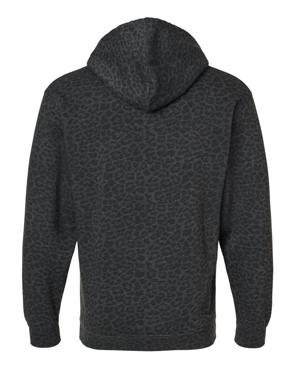 Unisex Elevated Fleece Hoodie Sweatshirt - Back - B06538103 - Black Leopard