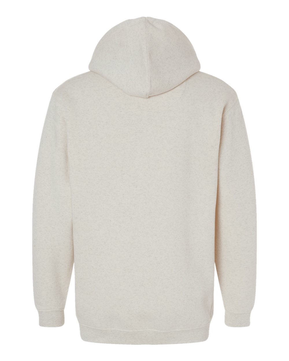 Unisex Elevated Fleece Hoodie Sweatshirt - Back - B06538243 - Natural Heather