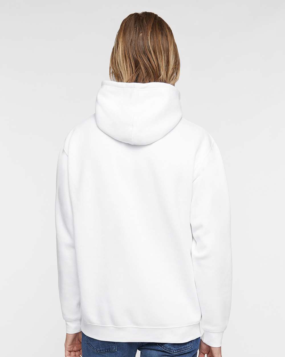 Unisex Elevated Fleece Hoodie Sweatshirt - OnModelBack - B06538003 - White