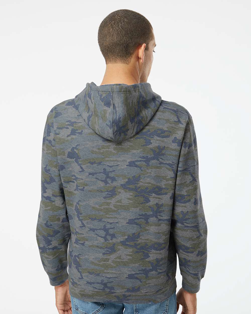 Unisex Elevated Fleece Hoodie Sweatshirt - OnModelBack - B06538113 - Vintage Camo