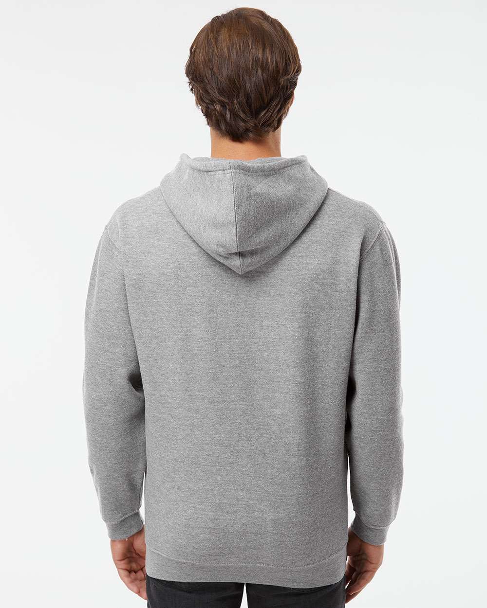 Unisex Elevated Fleece Hoodie Sweatshirt - OnModelBack - B06538133 - Granite Heather