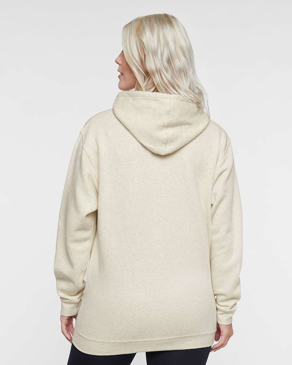 Unisex Elevated Fleece Hoodie Sweatshirt - OnModelBack - B06538243 - Natural Heather