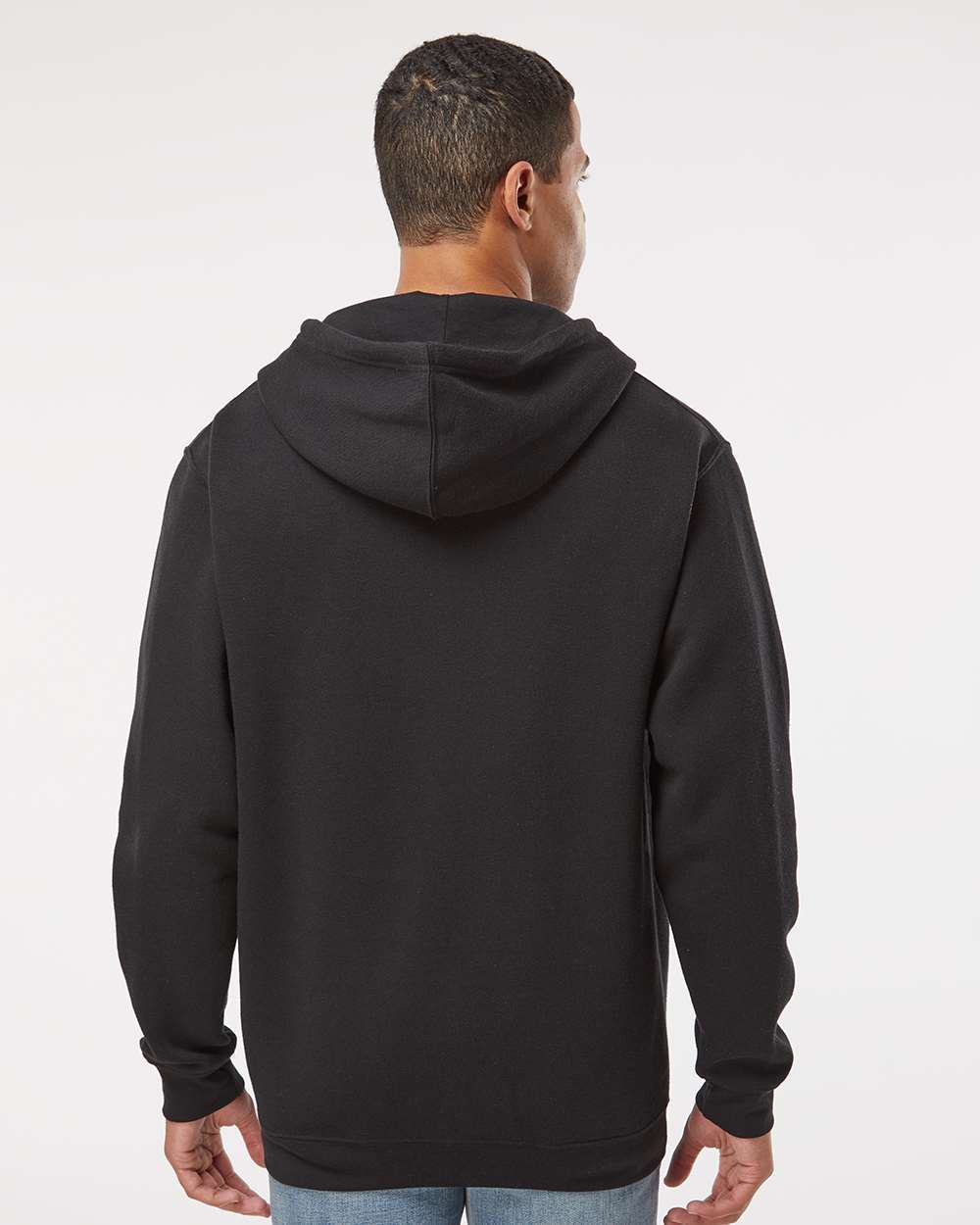 Unisex Elevated Fleece Hoodie Sweatshirt - OnModelBack - B06538503 - Black