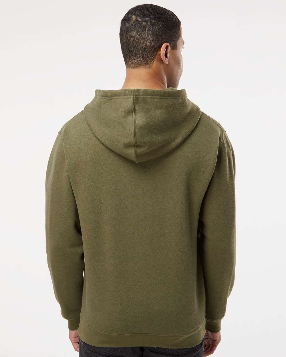 Unisex Elevated Fleece Hoodie Sweatshirt - OnModelBack - B06538543 - Military Green