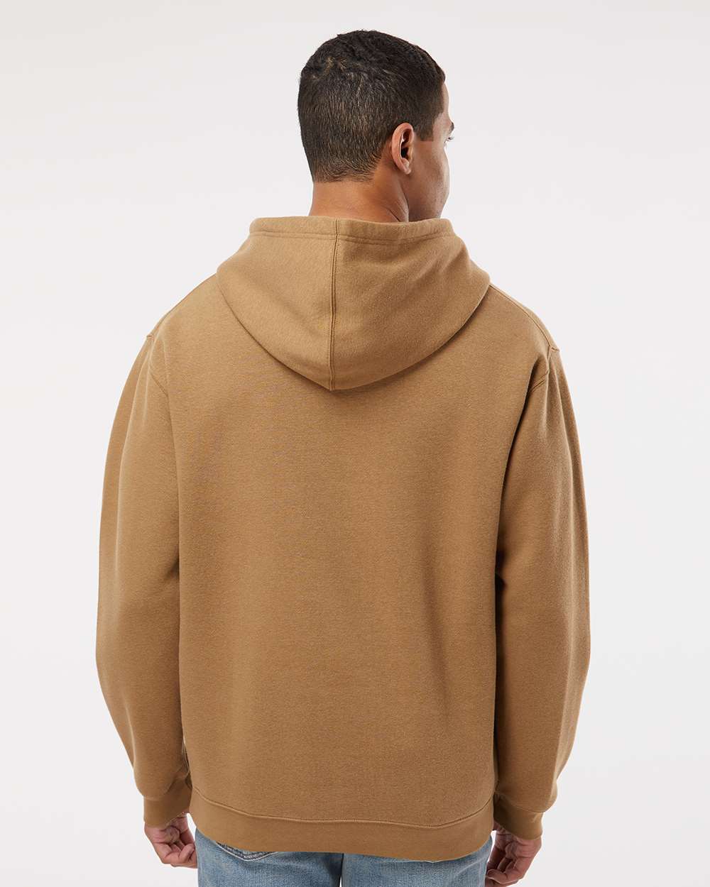 Unisex Elevated Fleece Hoodie Sweatshirt - OnModelBack - B06538553 - Coyote Brown