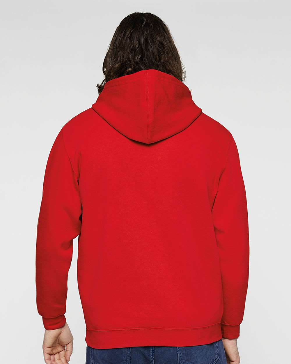 Unisex Elevated Fleece Hoodie Sweatshirt - OnModelBack - B06538703 - Red