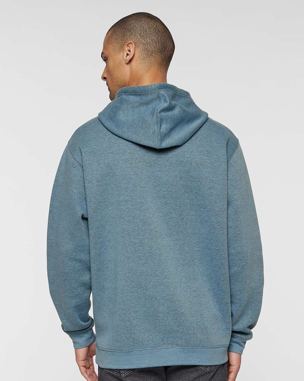 Unisex Elevated Fleece Hoodie Sweatshirt - OnModelBack - B06538963 - Bermuda Blackout