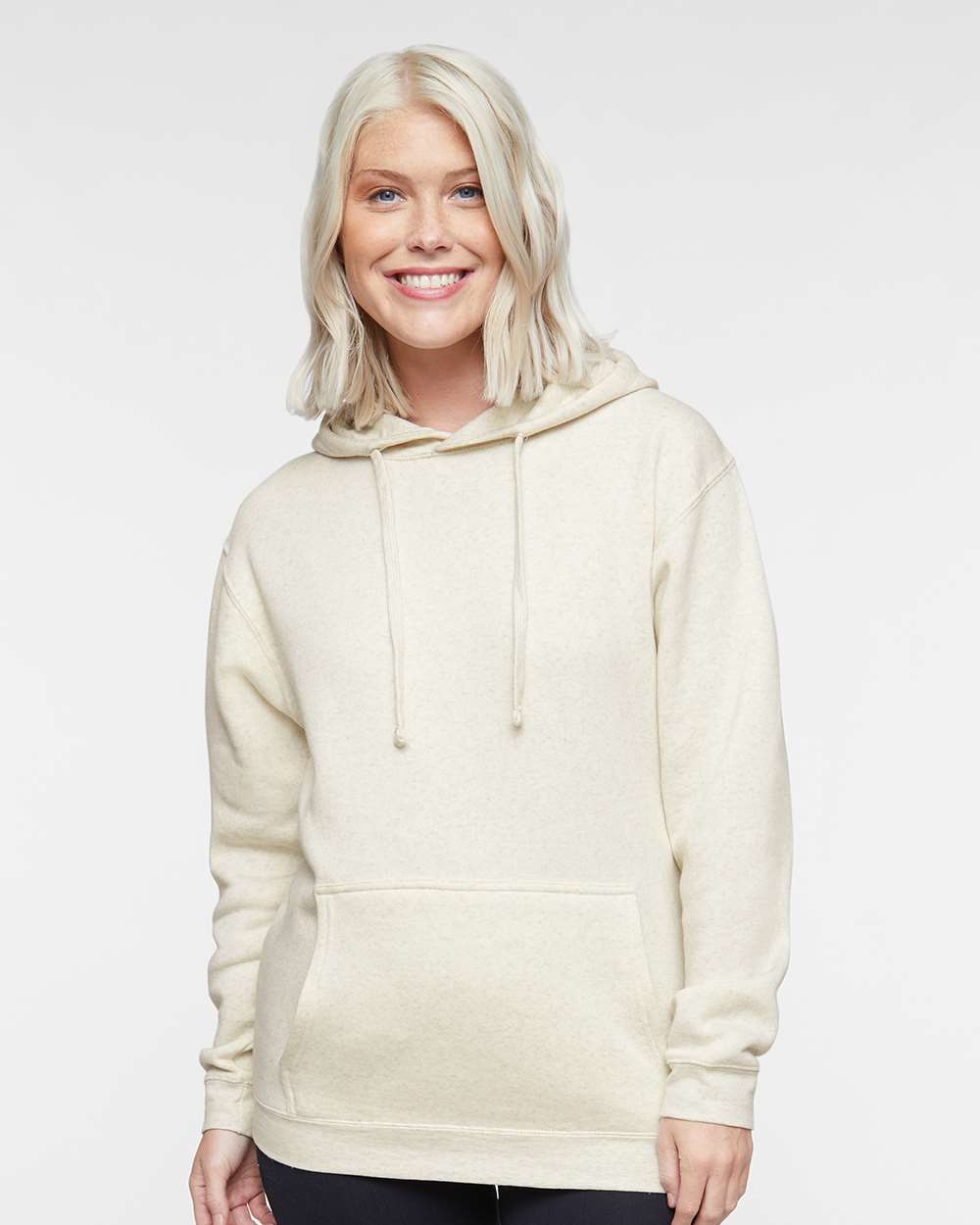 Unisex Elevated Fleece Hoodie Sweatshirt - OnModelFront - B06538243 - Natural Heather