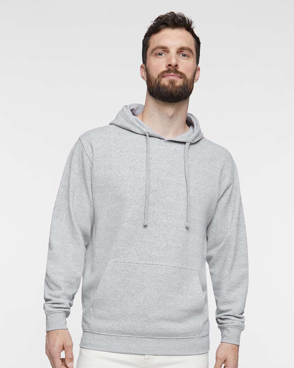 Unisex Elevated Fleece Hoodie Sweatshirt - OnModelFront - B06538353 - Heather