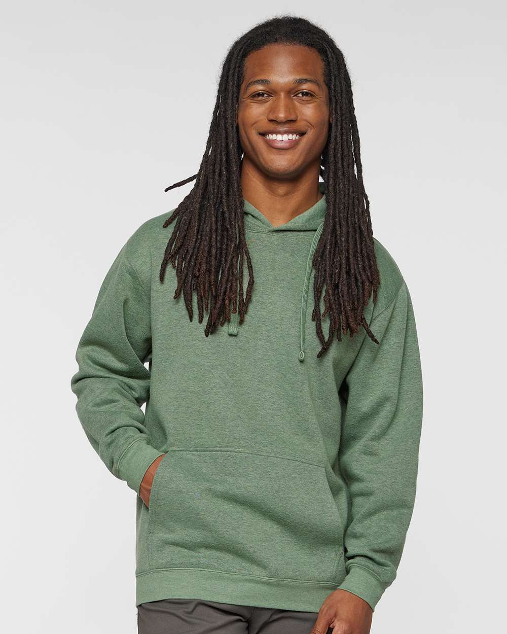 Unisex Elevated Fleece Hoodie Sweatshirt - OnModelFront - B06538973 - Bamboo Blackout