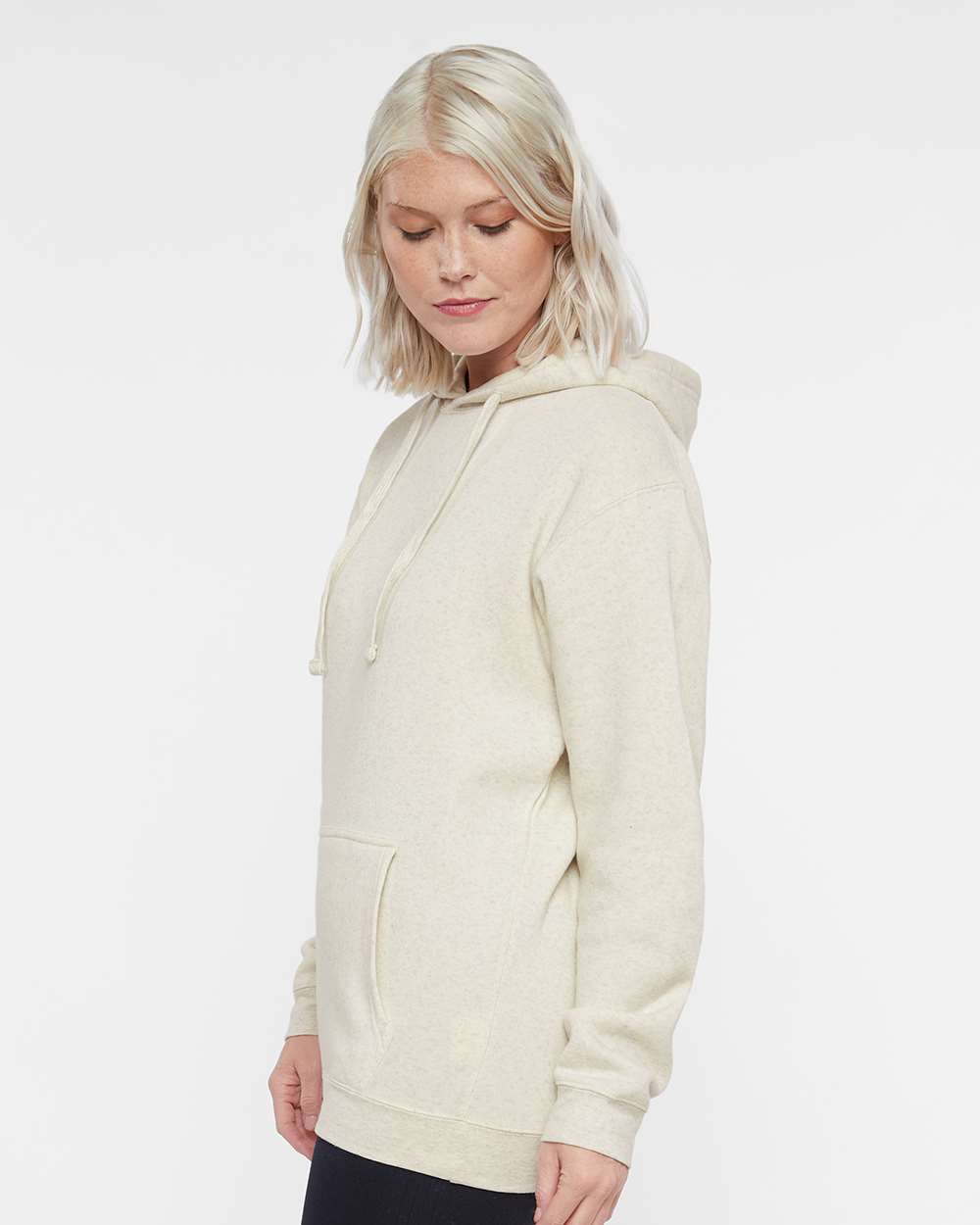 Unisex Elevated Fleece Hoodie Sweatshirt - OnModelSide - B06538243 - Natural Heather