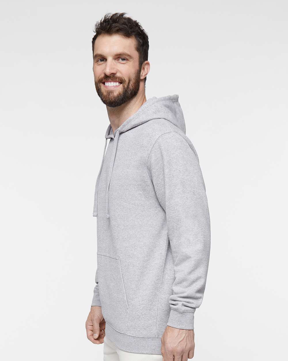 Unisex Elevated Fleece Hoodie Sweatshirt - OnModelSide - B06538353 - Heather