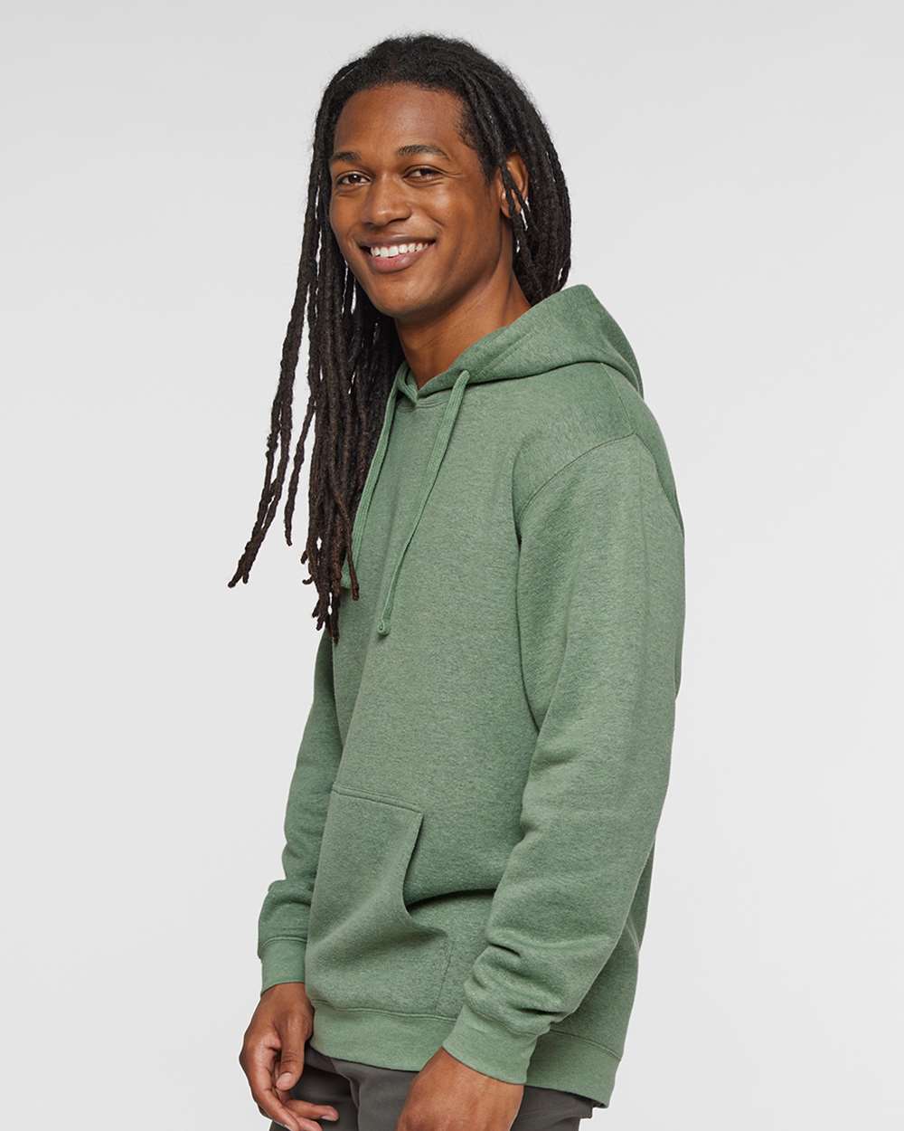 Unisex Elevated Fleece Hoodie Sweatshirt - OnModelSide - B06538973 - Bamboo Blackout