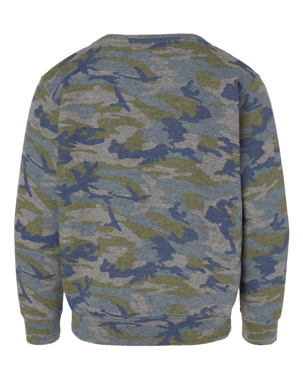 Youth Elevated Fleece Crewneck Sweatshirt - Back - B06638982 - Vintage Camo