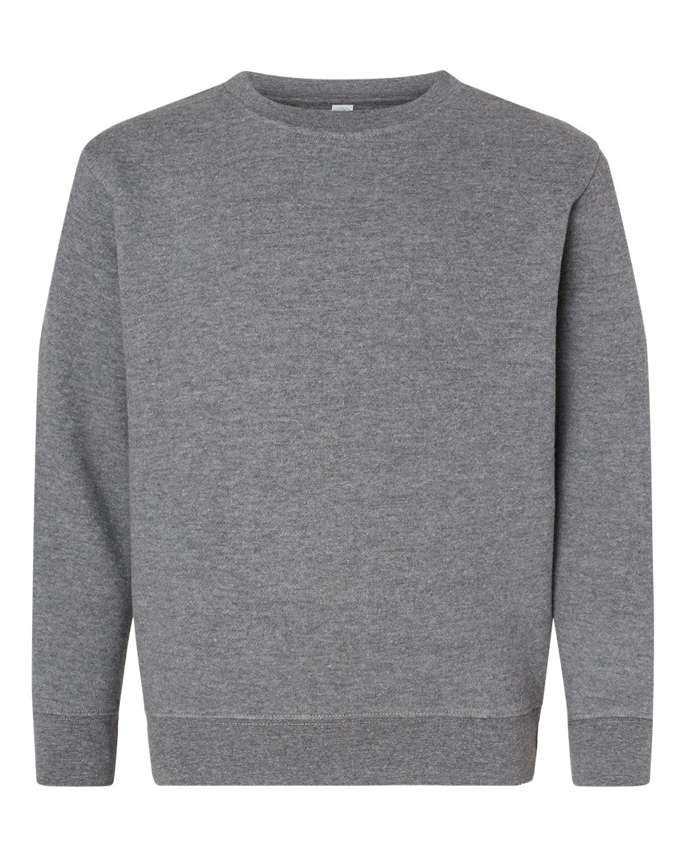 Youth Elevated Fleece Crewneck Sweatshirt - Front - B06638132 - Granite Heather