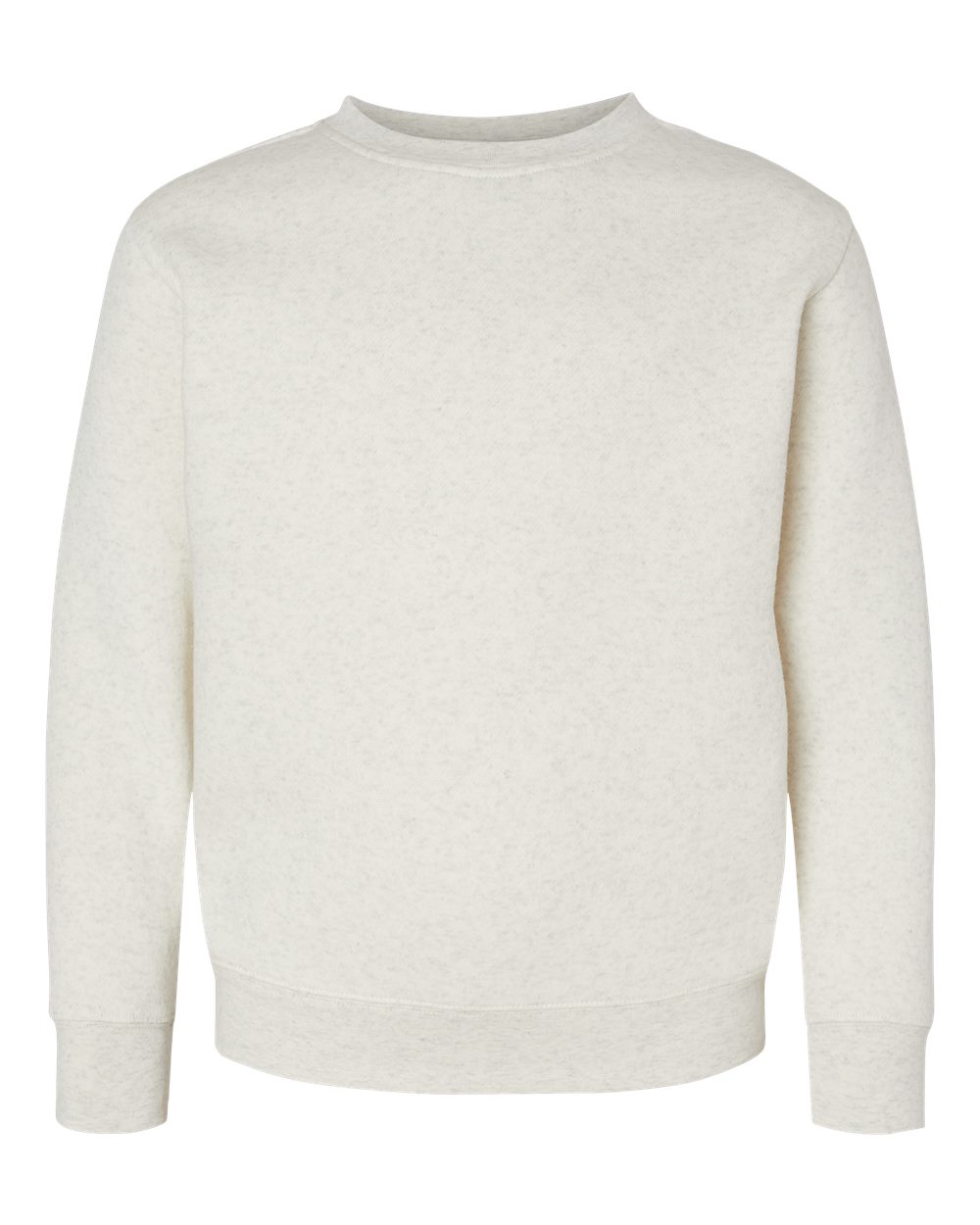 Youth Elevated Fleece Crewneck Sweatshirt - Front - B06638242 - Natural Heather