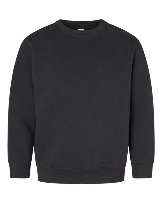 Youth Elevated Fleece Crewneck Sweatshirt - Front - B06638502 - Black
