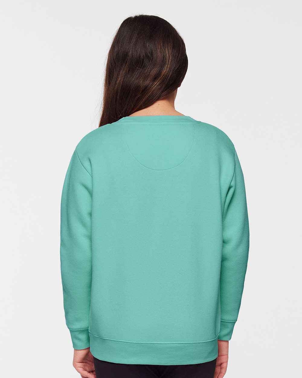 Youth Elevated Fleece Crewneck Sweatshirt - OnModelBack - B06638992 - Saltwater
