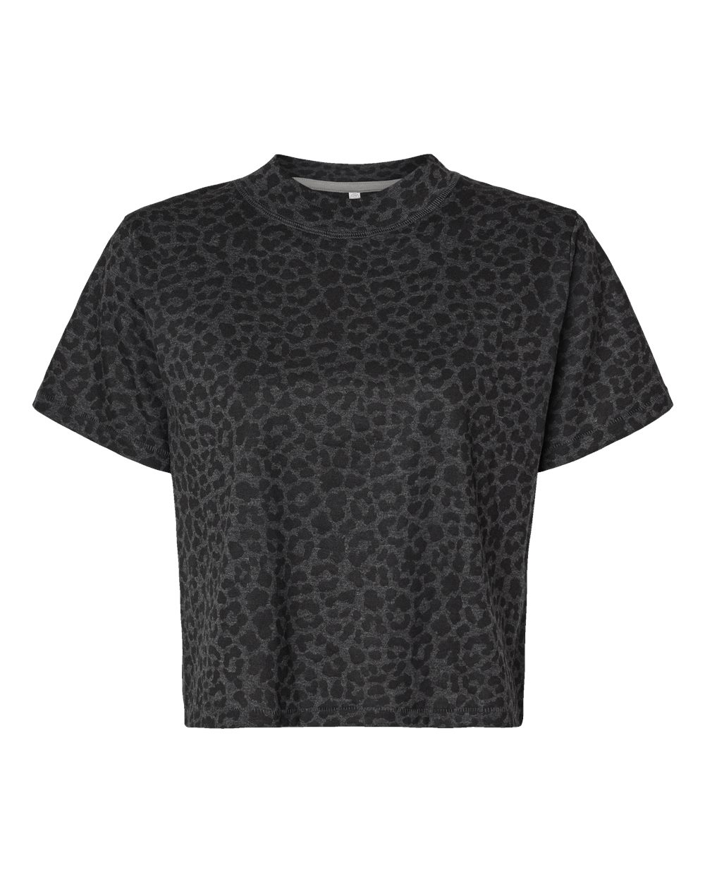 Women's Boxy Tee - Front - B06838503 - Black Leopard