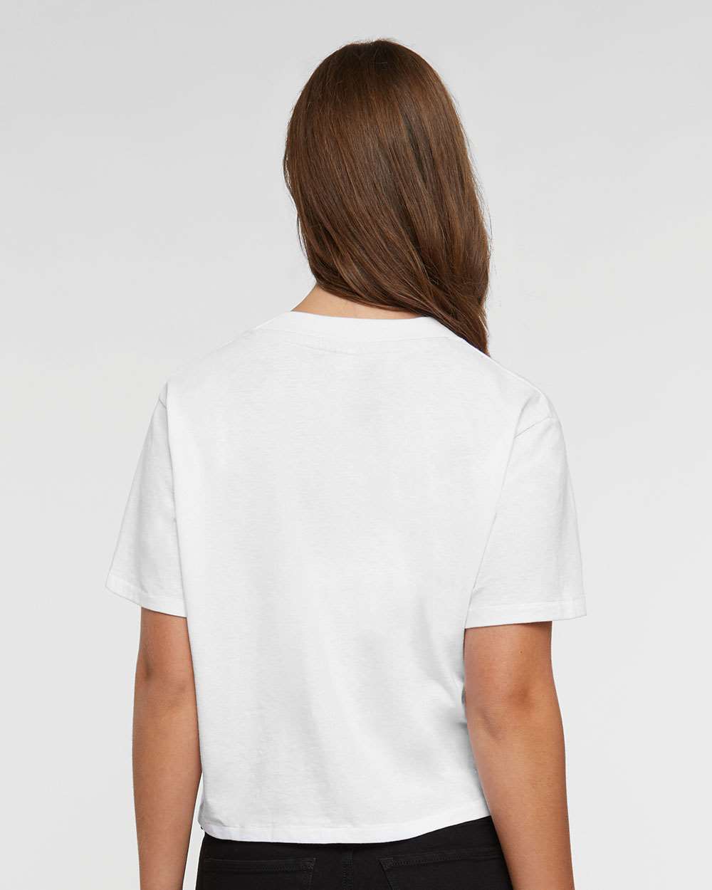 Women's Boxy Tee - OnModelBack - B06838013 - Blended White