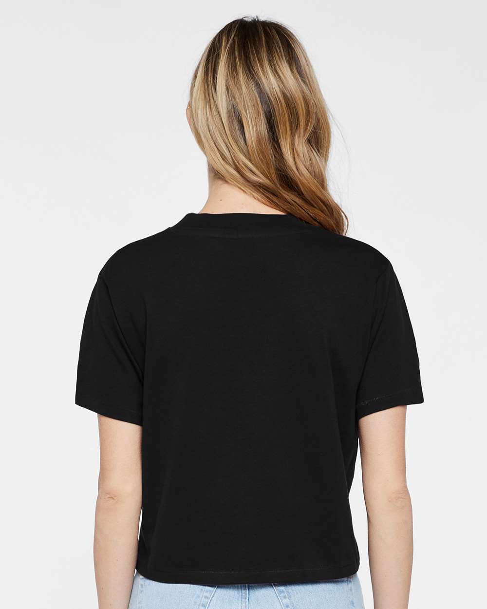 Women's Boxy Tee - OnModelBack - B06838103 - Blended Black