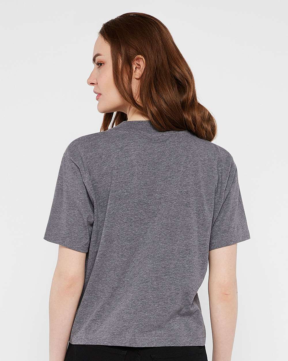 Women's Boxy Tee - OnModelBack - B06838133 - Granite Heather