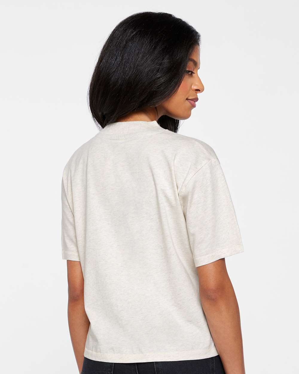 Women's Boxy Tee - OnModelBack - B06838243 - Natural Heather