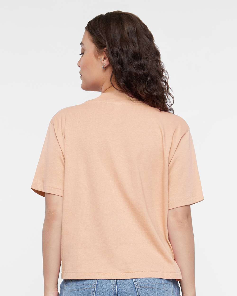 Women's Boxy Tee - OnModelBack - B06838333 - Peachy