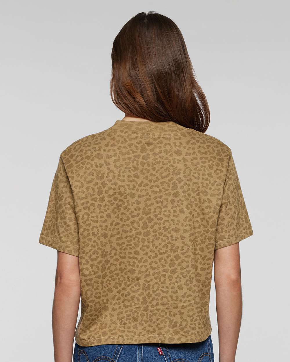 Women's Boxy Tee - OnModelBack - B06838553 - Brown Leopard