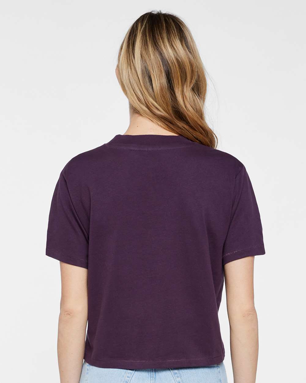 Women's Boxy Tee - OnModelBack - B06838673 - Plum