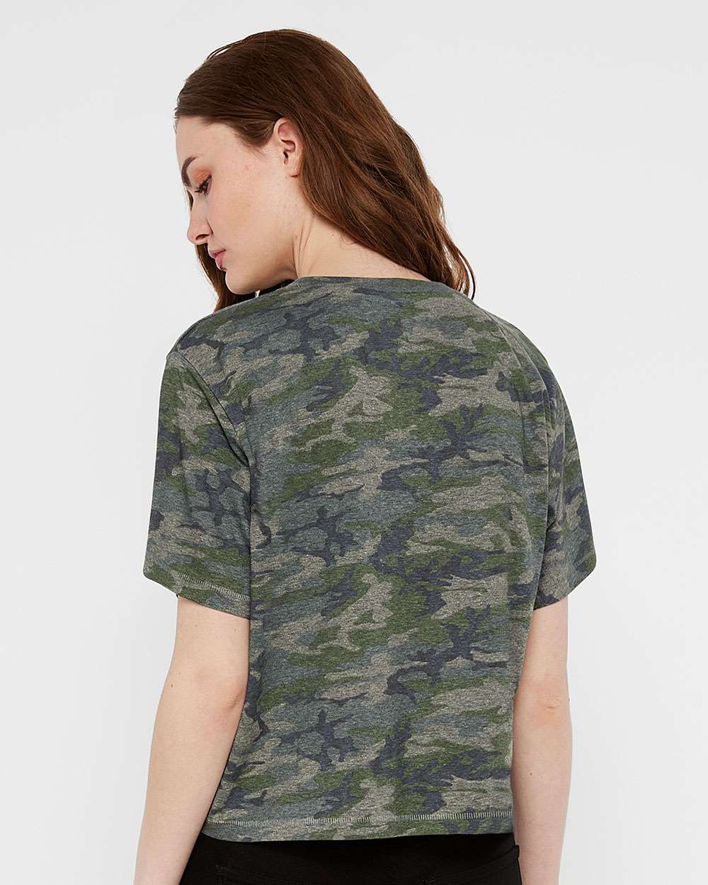 Women's Boxy Tee - OnModelBack - B06838983 - Vintage Camo