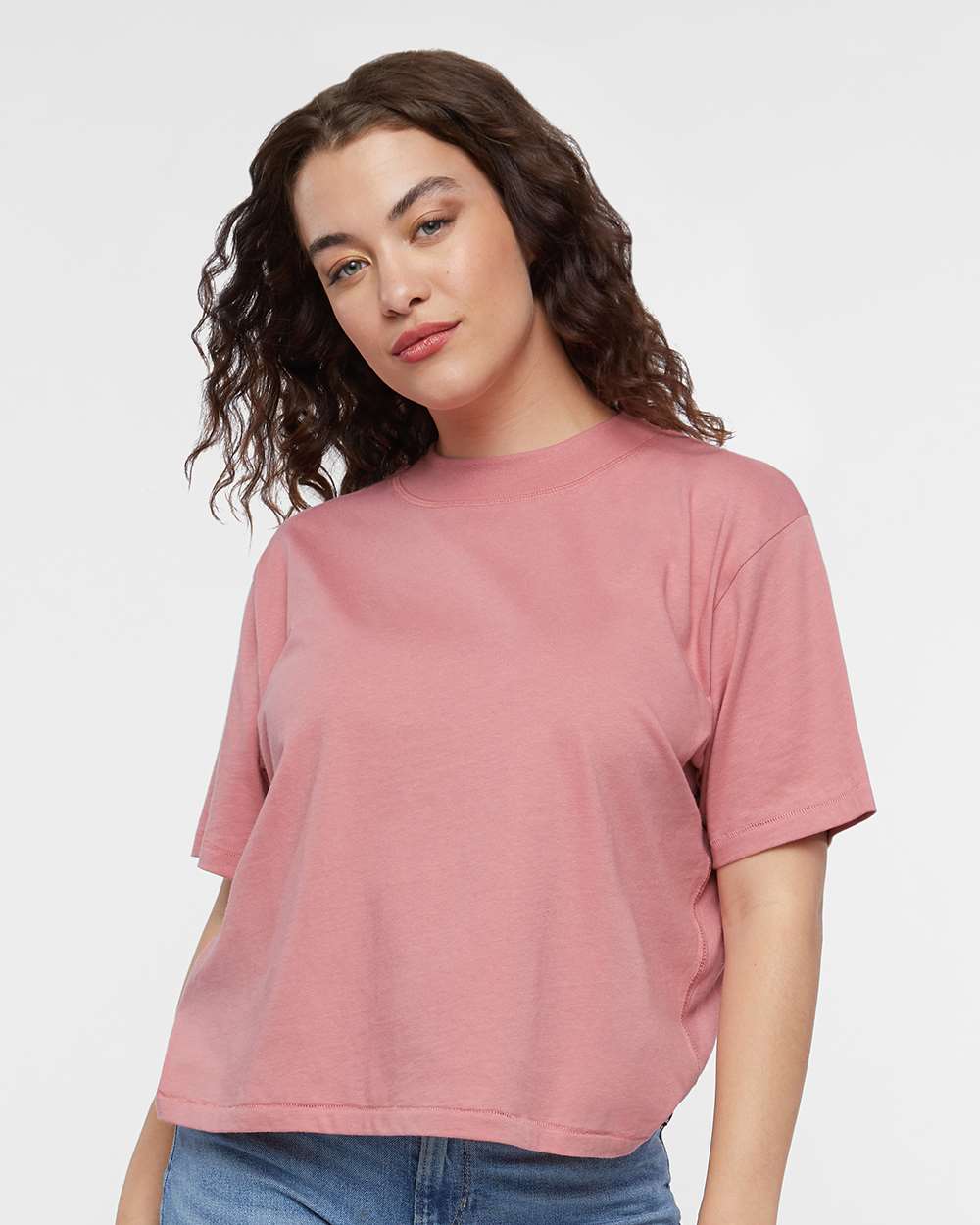Women's Boxy Tee - OnModelFront - B06838273 - Mauvelous