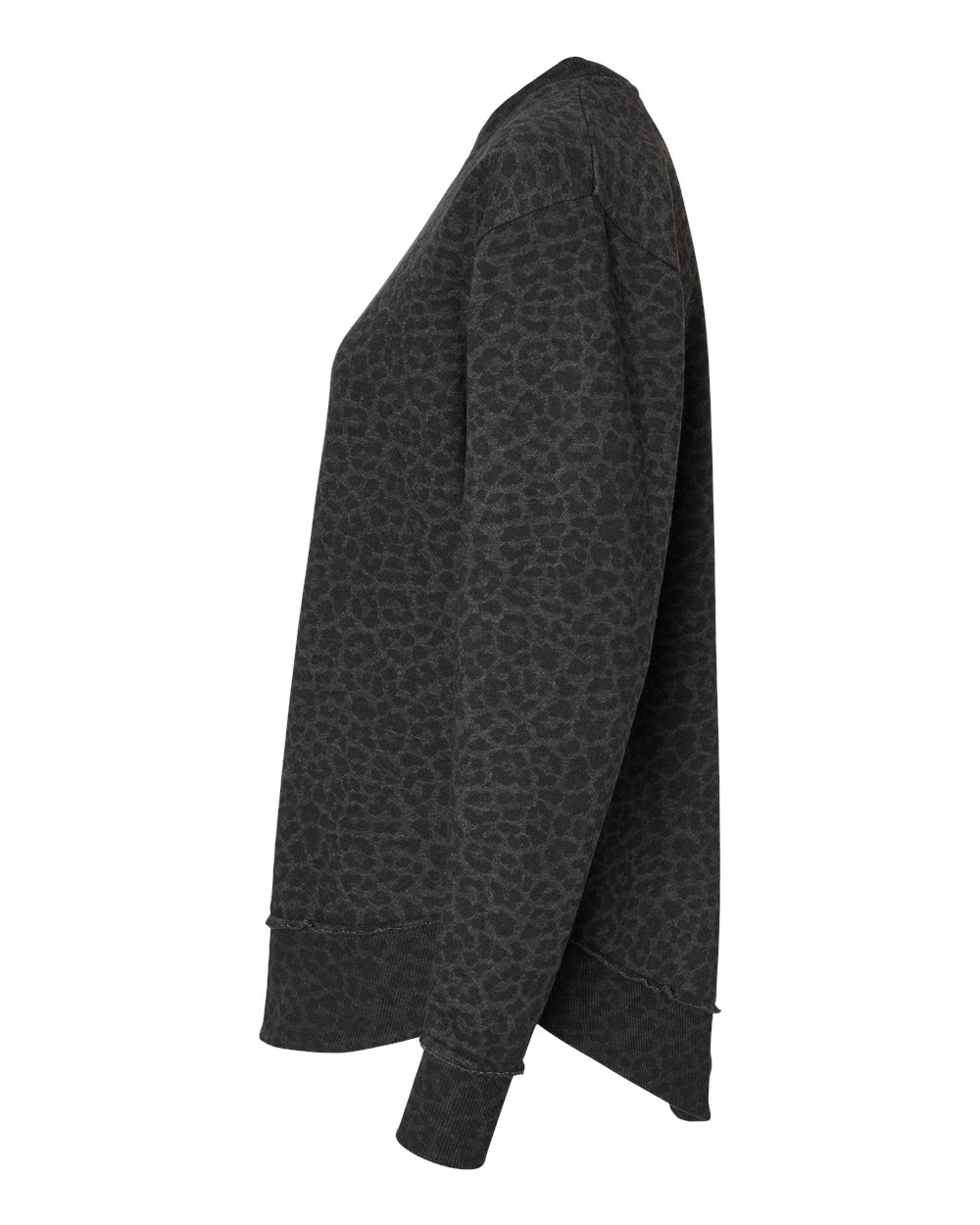 Women's Weekend Fleece Crewneck Sweatshirt - DirectSide - B07038103 - Black Leopard