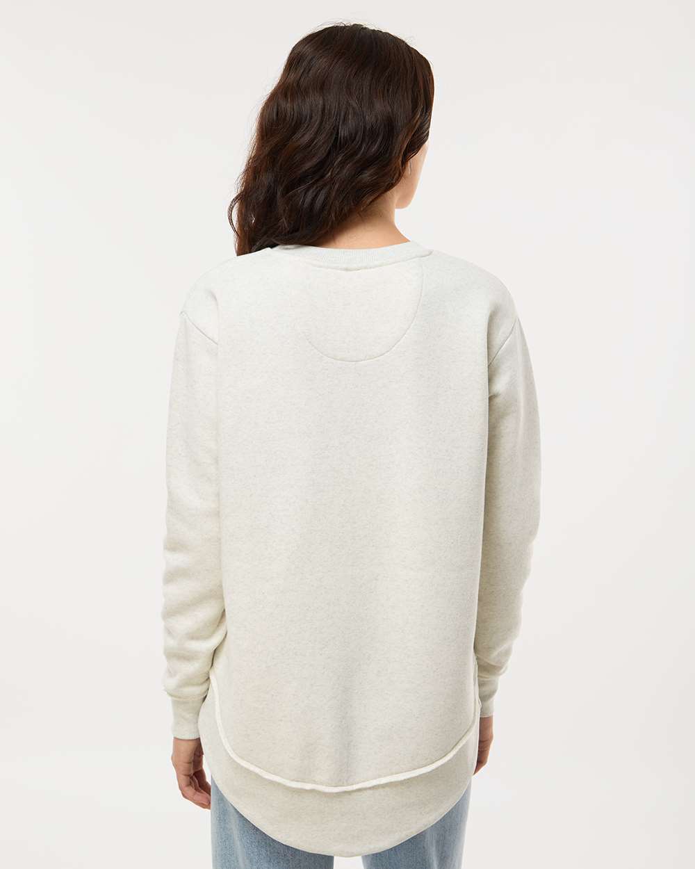Women's Weekend Fleece Crewneck Sweatshirt - OnModelBack - B07038243 - Natural Heather