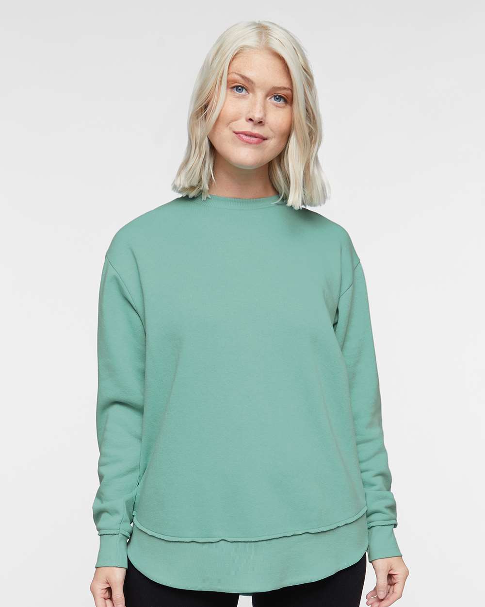 Women's Weekend Fleece Crewneck Sweatshirt - OnModelFront - B07038813 - Saltwater