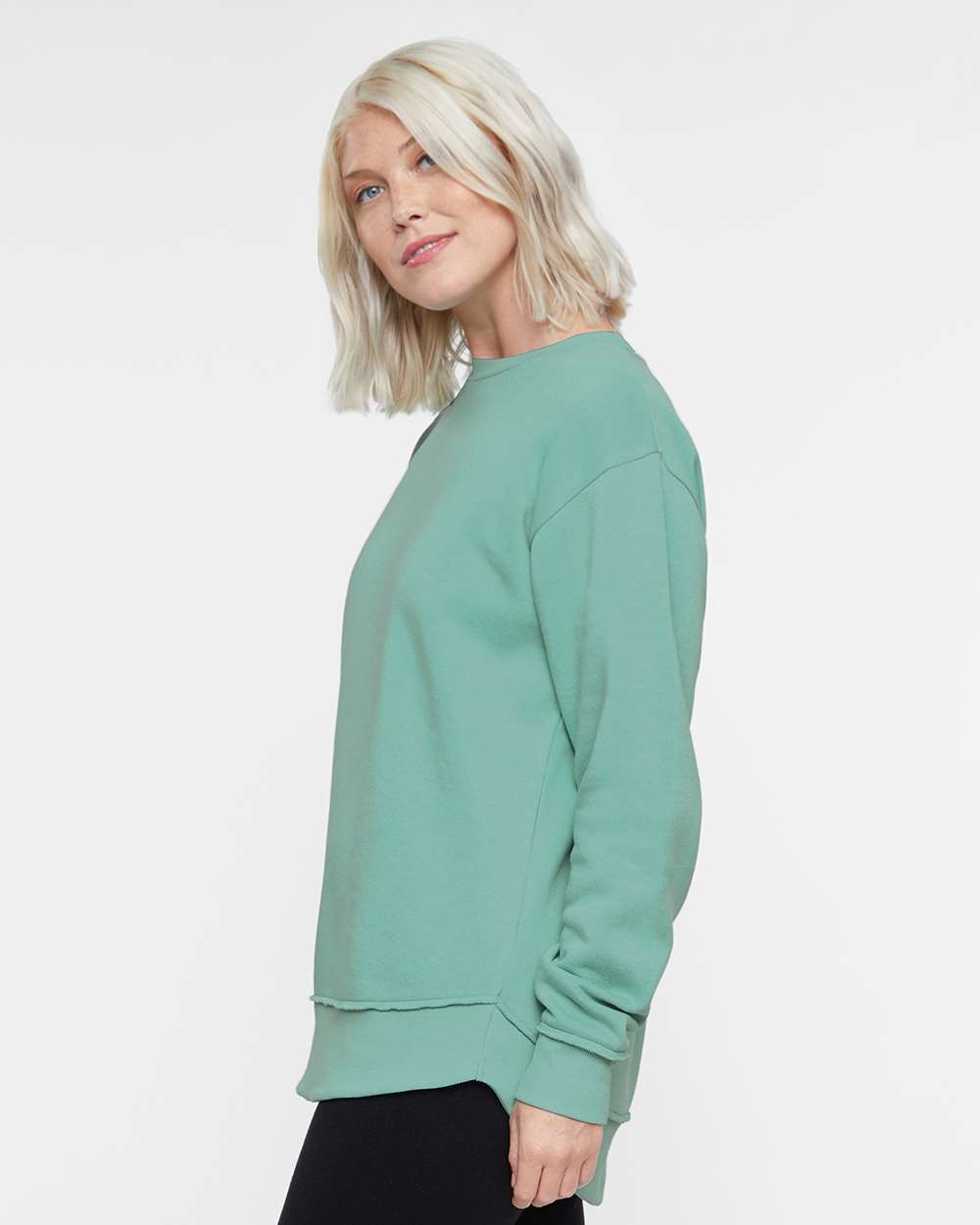 Women's Weekend Fleece Crewneck Sweatshirt - OnModelSide - B07038813 - Saltwater