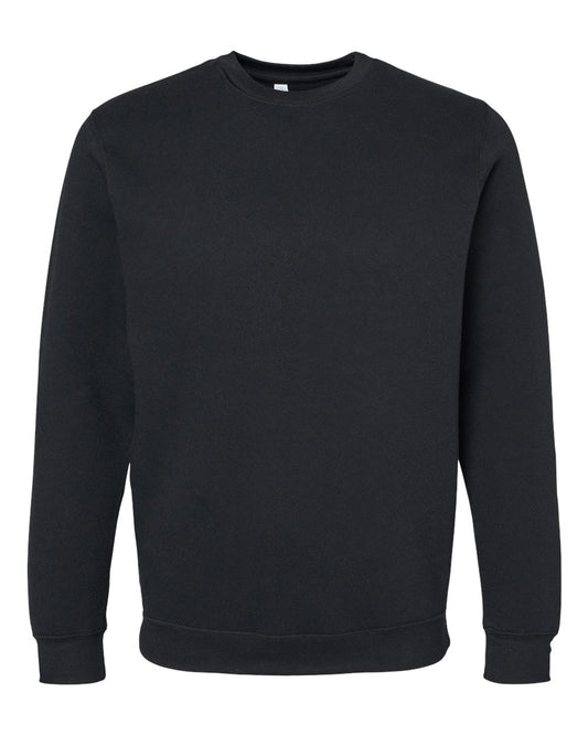 Unisex Elevated Fleece Crewneck Sweatshirt - Front - B07338503 - Black