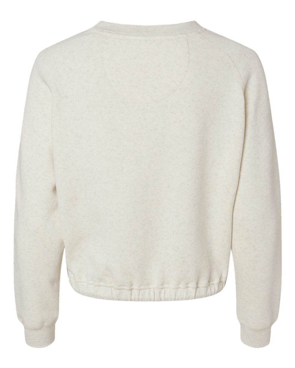 Women's Relaxed 3-End Boxy Fleece Crewneck Sweatshirt - Back - B07838243 - Natural Heather