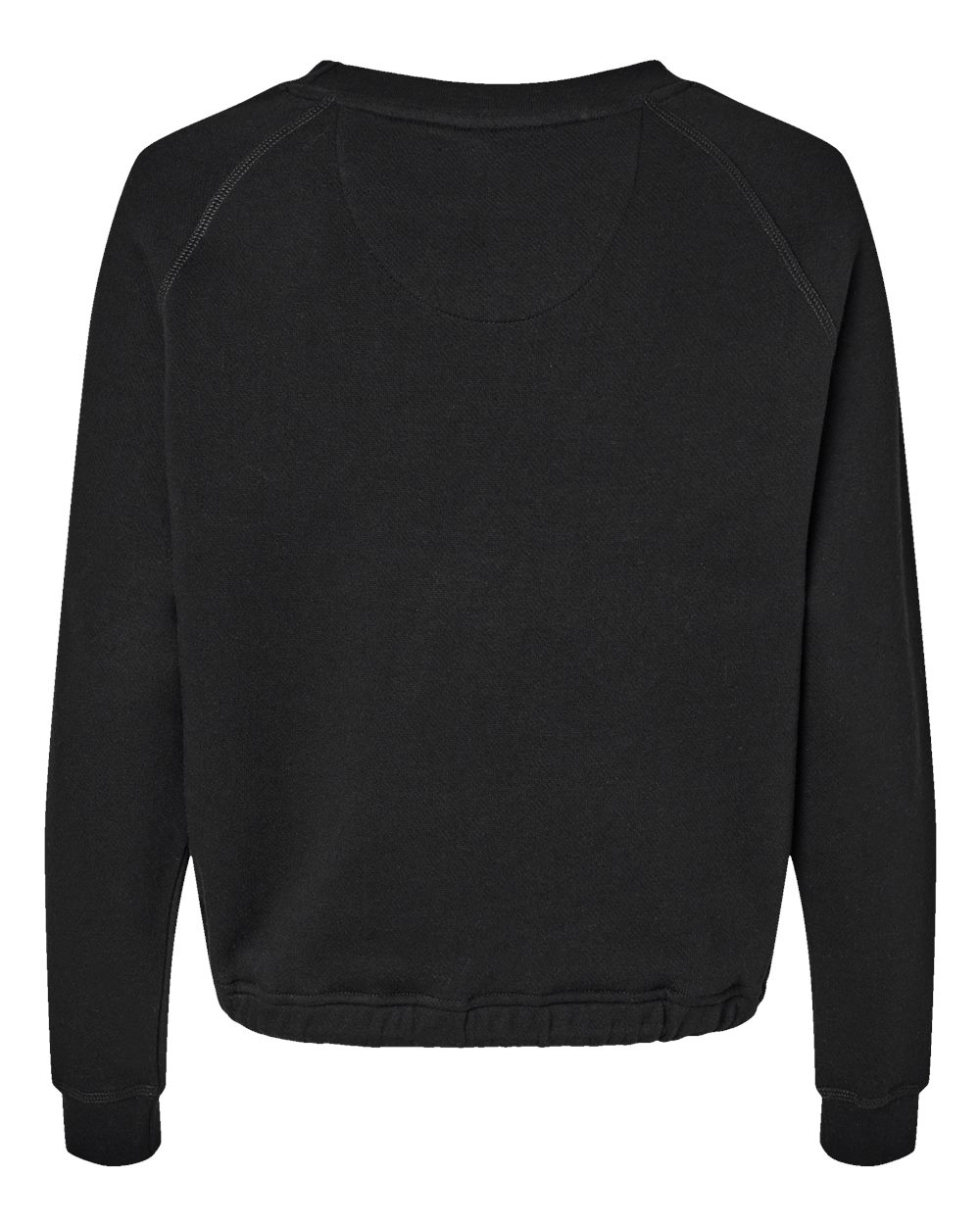 Women's Relaxed 3-End Boxy Fleece Crewneck Sweatshirt - Back - B07838503 - Black