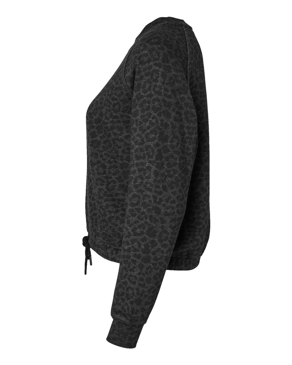 Women's Relaxed 3-End Boxy Fleece Crewneck Sweatshirt - DirectSide - B07838103 - Black Leopard