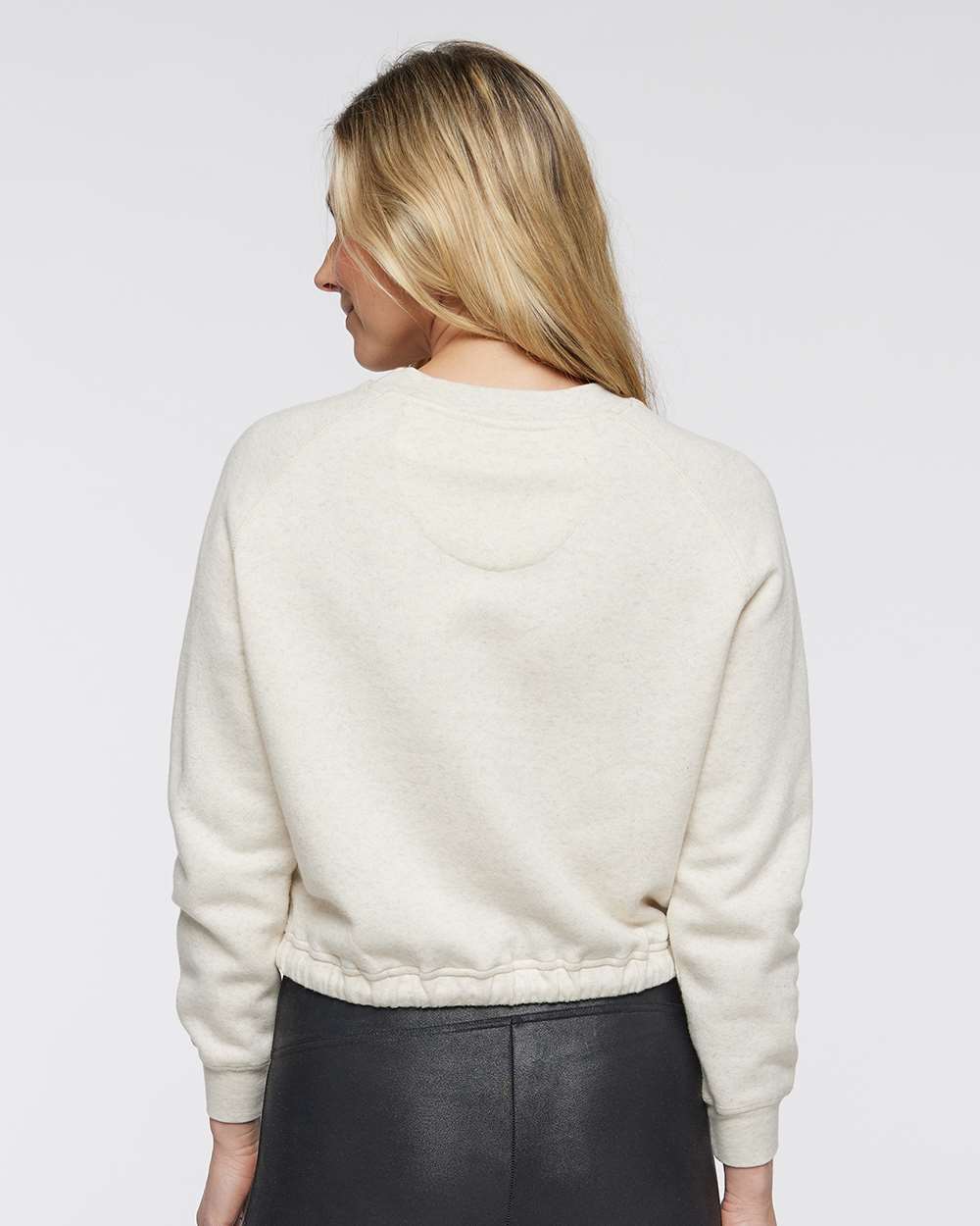 Women's Relaxed 3-End Boxy Fleece Crewneck Sweatshirt - OnModelBack - B07838243 - Natural Heather