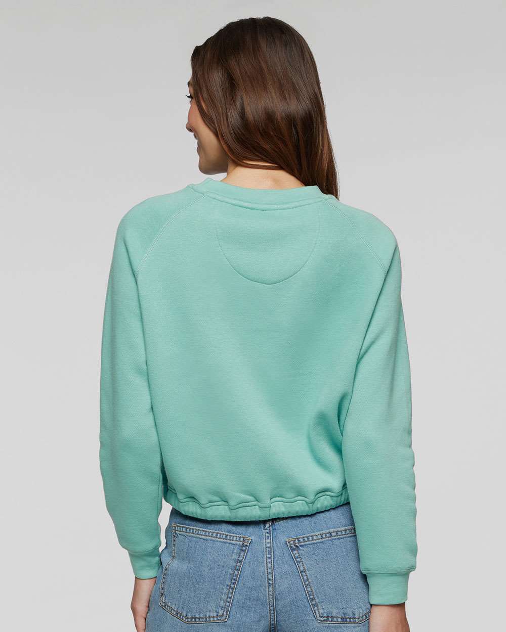 Women's Relaxed 3-End Boxy Fleece Crewneck Sweatshirt - OnModelBack - B07838813 - Saltwater
