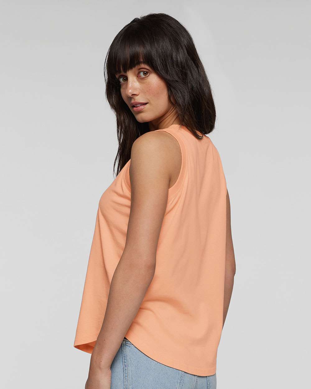Women's Relaxed Fine Jersey Tank - OnModelSide - B07938103 - Peachy