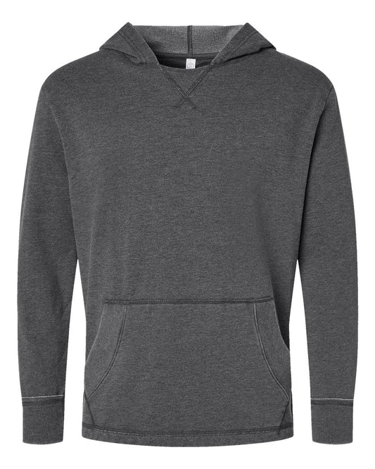 Unisex Vintage Wash Fleece Hoodie Sweatshirt - Front - B08338503 - Washed Black