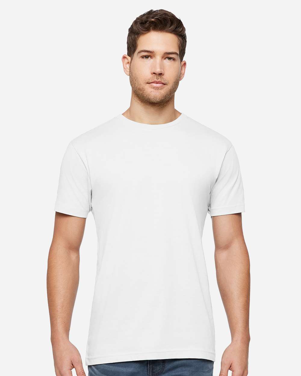 Unisex Eco Jersey Tee - OnModelFront - B08738003 - White