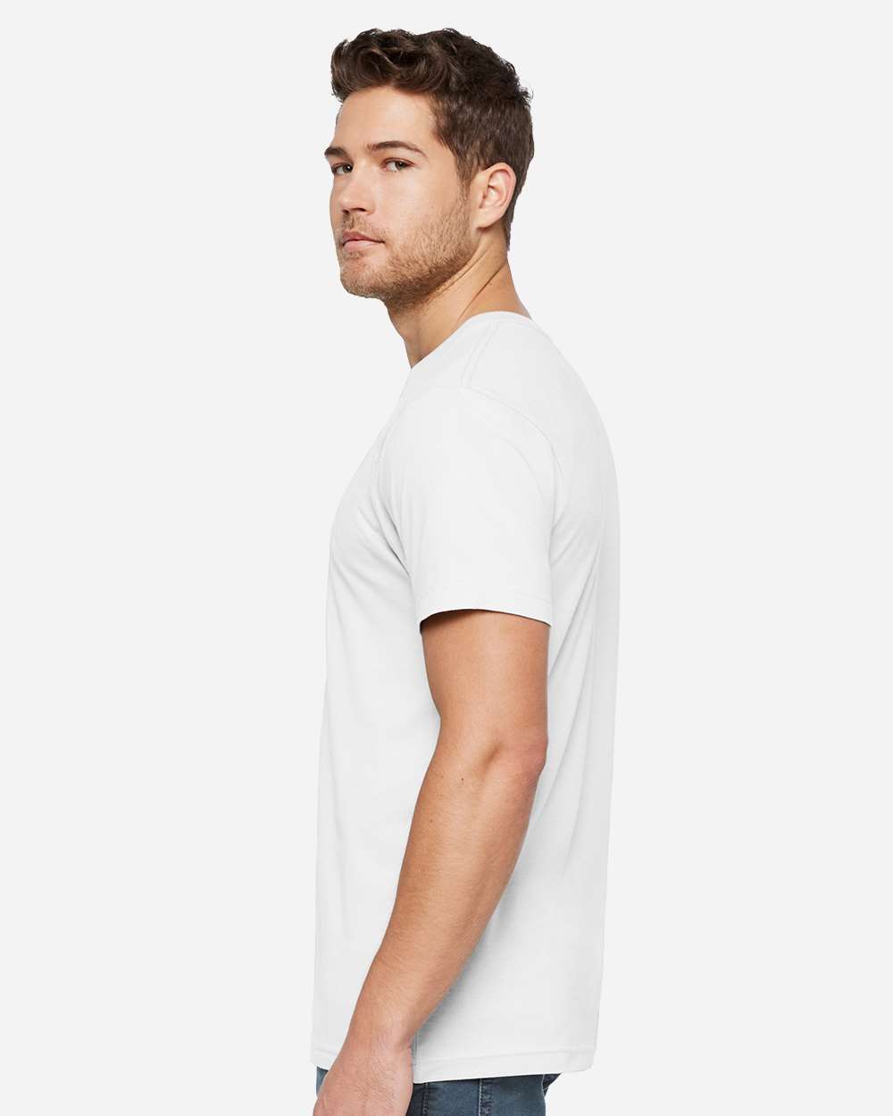 Unisex Eco Jersey Tee - OnModelSide - B08738003 - White