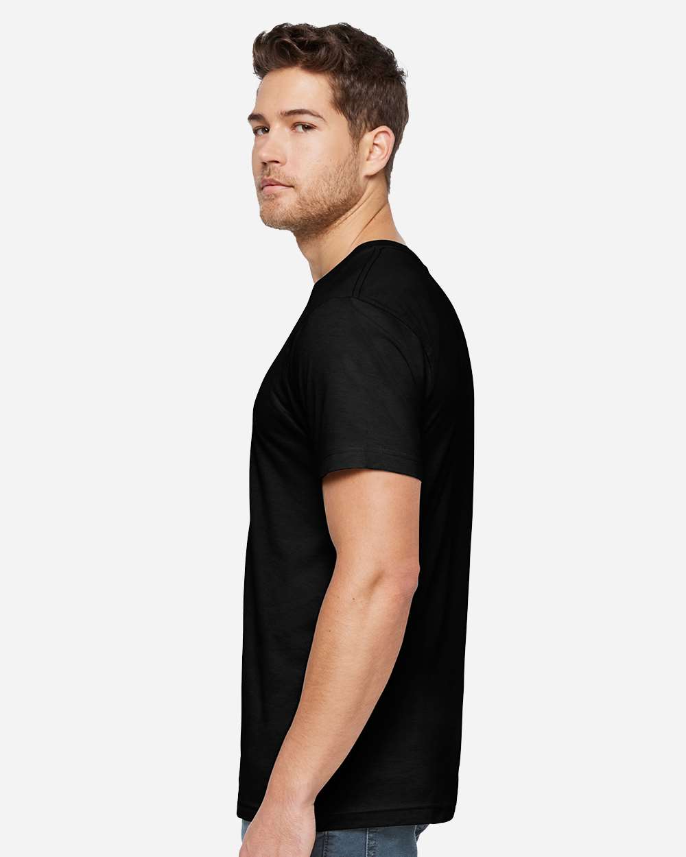 Unisex Eco Jersey Tee - OnModelSide - B08738503 - Black