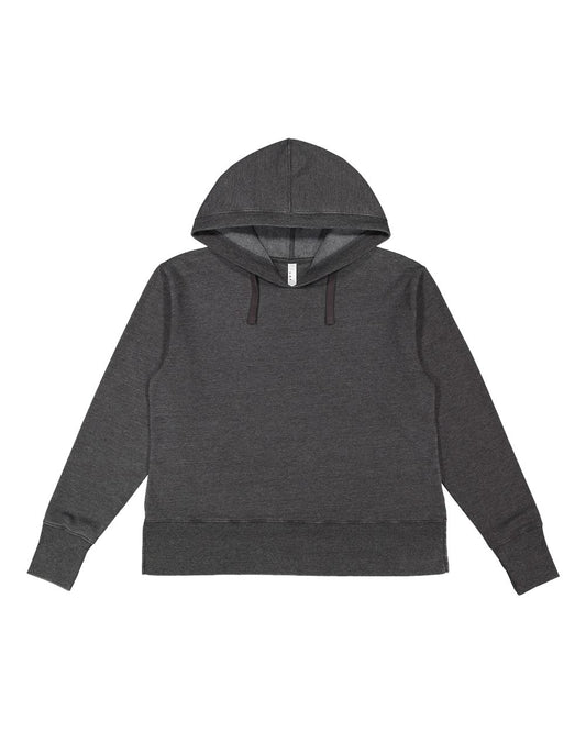 Women's Vintage Wash Hoodie Sweatshirt - Front - B09038503 - Washed Black
