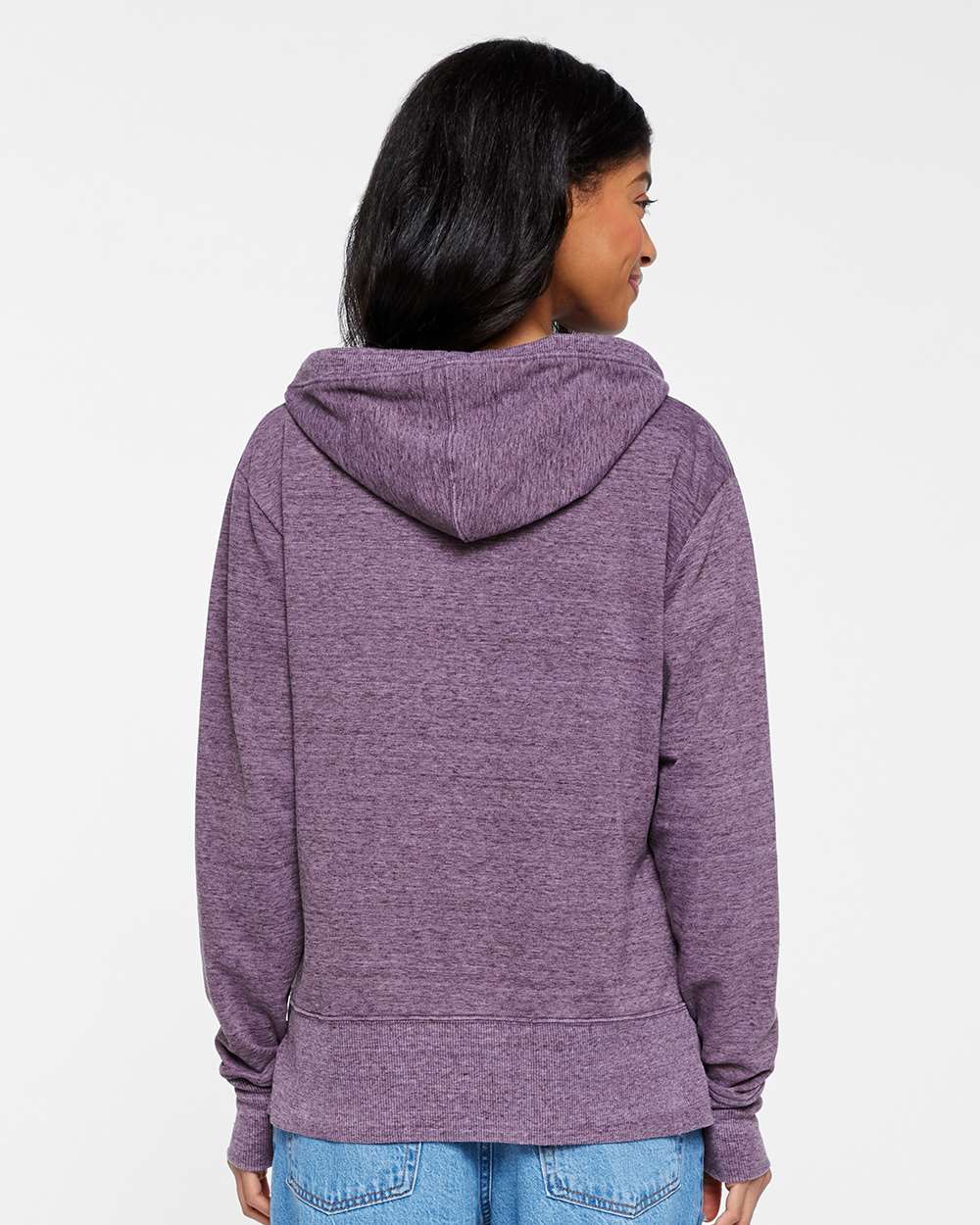 Women's Vintage Wash Hoodie Sweatshirt - OnModelBack - B09038043 - Weathered Plum