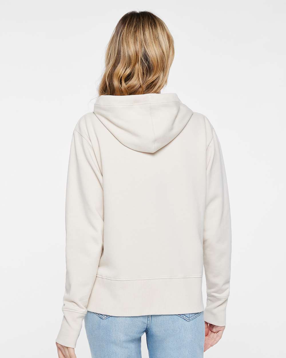 Women's Vintage Wash Hoodie Sweatshirt - OnModelBack - B09038243 - Washed Natural